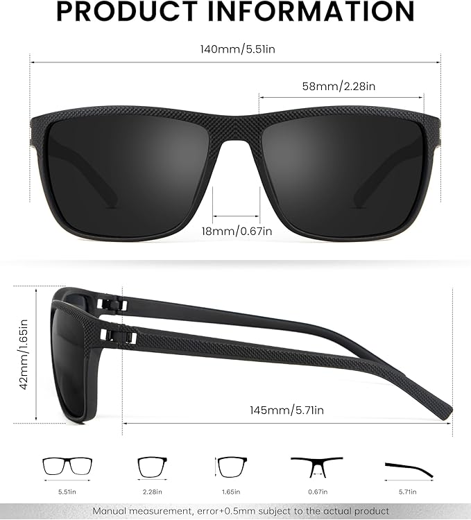 Sunglasses-Men Polarized Mens Sunglasses: Classic Women Sun Glasses UV Protection for Fishing Driving Golf