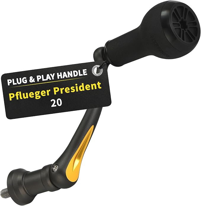 Foldable Power Handle Compatible for Pflueger President, President XT 20-40 Spinning Fishing Reels (Not for President Lock Type or President 6920-6940 Series)
