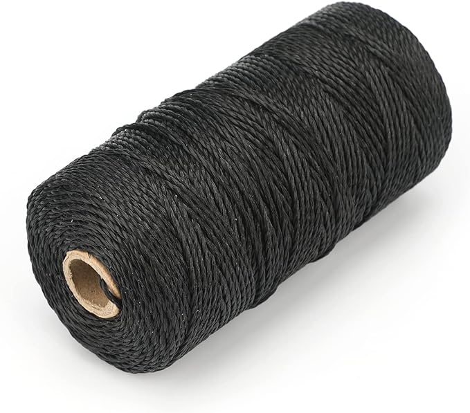 jijAcraft 426 Feet Black Nylon Twine #36 Mason Nylon String Line, Gardening Nylon String, Durable Twisted Construction String Building Line for Climbing Plants, Gardening, Crafting