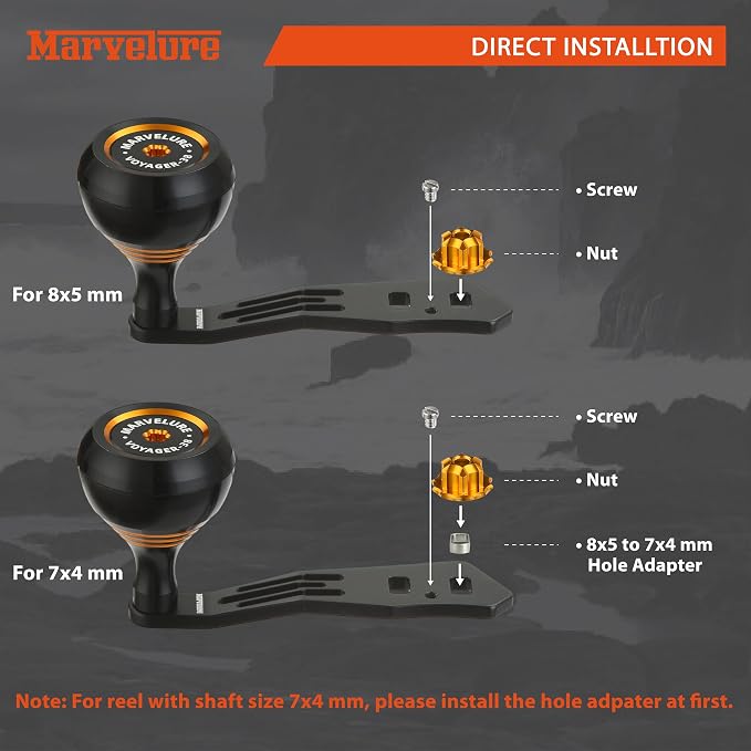 Power Handle 2.95'' (75 mm) Compatible for Shimano Curado Tranx, Daiwa Lexa, Penn Fathom Squall Low Profile, Okuma Komodo, Quantum Accurist Baitcasting Reels