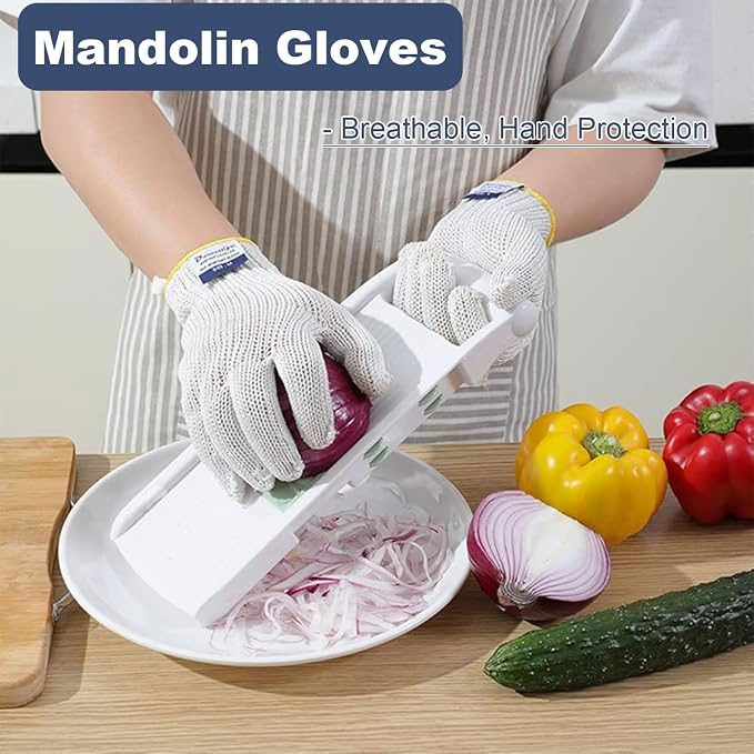 Dowellife Level 8 Reinforced Cut Resistant Gloves, Food Grade, Knife Safety Gloves for Meat Cutting, Oyster Shucking, Fish Fillet, Kitchen Slicing Carving, Small (Pack of 2)