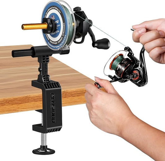 PLUSINNO Fishing Line Spooler For Fishing Reels, Fishing Gear And Equipment Gift For men With Unwinding Function Versatile for Thick & Thin Rods, Works with Spinning Reel, Cast Reel Without Line Twist