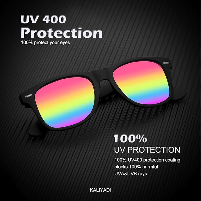 KALIYADI Polarized Sunglasses for Men and Women Matte Finish Sun glasses Color Mirror Lens UV Blocking (3 Pack)