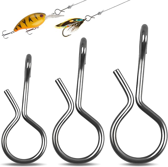 Quick Fly Fishing Snaps, 150pcs No Knot Stainless Steel Snaps Fast Change Connect Clips Lure Connector Tackle for Flies Hooks Jigs Lures