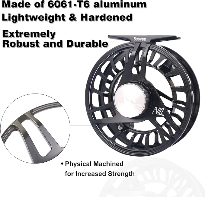 Maxcatch AVID PRO Fly Fishing Reel with CNC-machined Aluminum Body Super Large Arbor Design-3/5, 5/7, 7/9, 9/11 Weights
