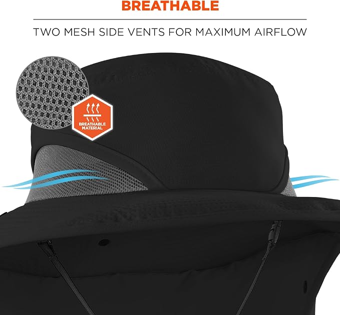Ergodyne Unisex Adult Chill-its 8934 Ranger Hat with Neck Shade