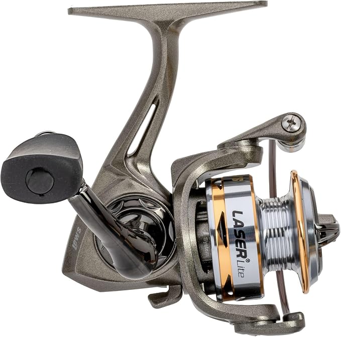 Lew's Laser Lite Spinning Fishing Reel, 6+1 Bearings, Graphite Frame and Sideplate, Speed Lube, Multi-Disc Drag
