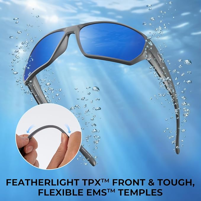 KastKing Merced Floating Polarized Sports Sunglasses, With PuriVex Protective Lens Coating, Lightweight TPX Frame, Men Women