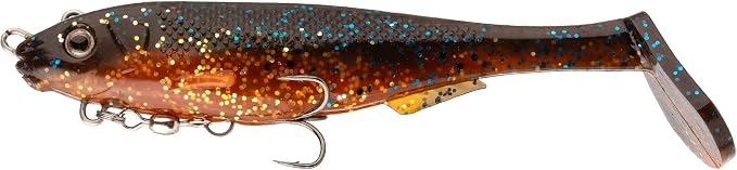 Strike King Final Copy Fishing Lure, Pre-Rigged Soft Plastic Swimbait, Free-Swinging Size 4 Treble Hook, Belly Magnetic Hook Keeper, 7/8-Ounce