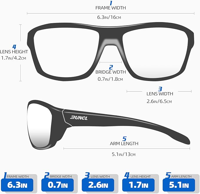 RUNCL Polarized Sports Sunglasses Billy, Fishing Sunglasses UV400 - Ultralight Floating TAC Lens, Anti-seawater Coating