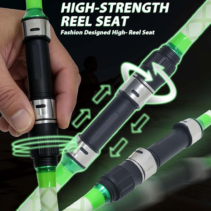 Surf Spinning Fishing Rod 9'/10'/11'/12', 3-Piece Carbon Fiber Saltwater Rod with 2 Tips, Lightweight High-Sensitivity Long-Cast Shore & Beach Casting Rod for Pier Surf Fishing