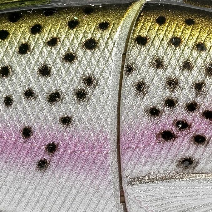 Lew's MachShad Fishing Lure, Lipless Jointed Swimbait, Realistic Swimming Action, Slow Sinking, Size 4 Mustad KVD Elite Short Triple Grip Treble Hooks