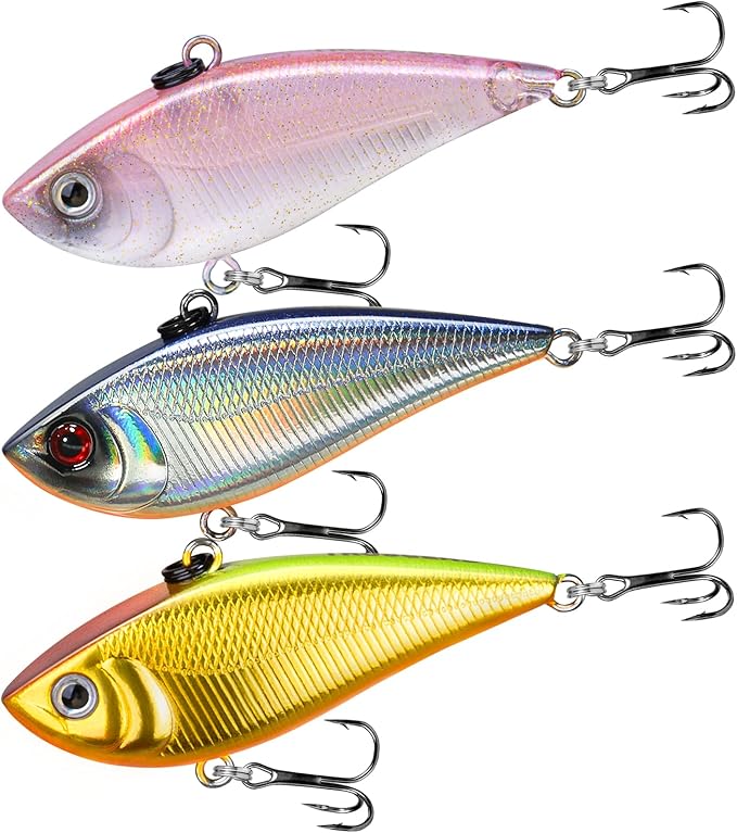 TRUSCEND Shallow or Deep Diving Crankbait with BKK Hooks, Wobble Fishing Lures for Bass Trout Crappie Walleye, Sinking Lipless Vibe Crank Bait for Bass Pike, Amazing Swimbait for Family Fishing
