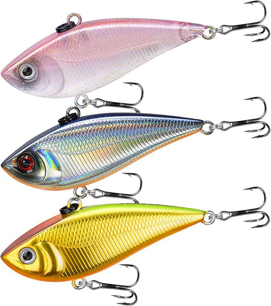 TRUSCEND Shallow or Deep Diving Crankbait with BKK Hooks, Wobble Fishing Lures for Bass Trout Crappie Walleye, Sinking Lipless Vibe Crank Bait for Bass Pike, Amazing Swimbait for Family Fishing