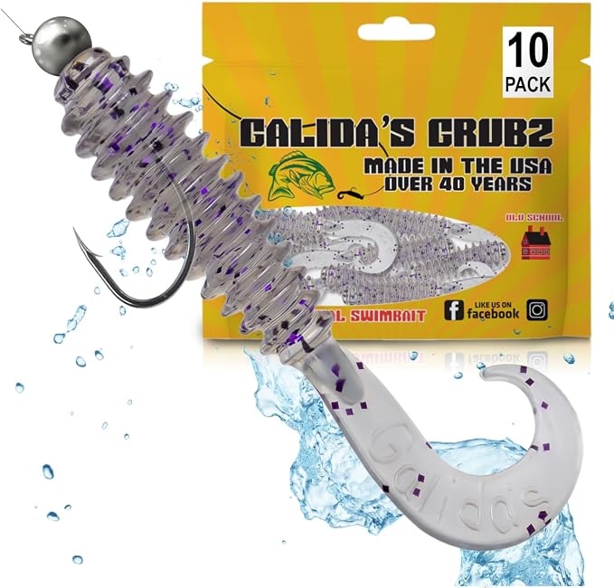 Galida's Grubz Soft Plastic Fish Bait Lures for Fishing | Fishing Bait Lure with Deep Ribs | Great for Beginners and Advanced Fishermen