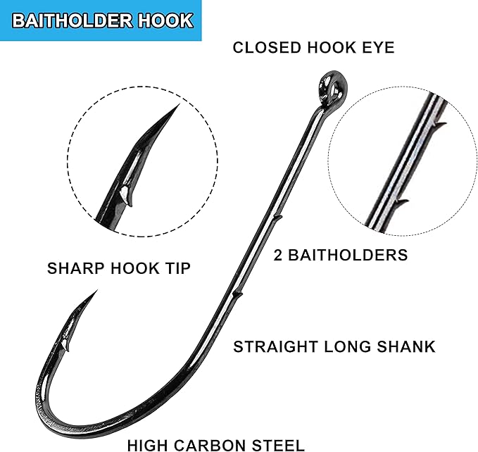 Fishing Tackle Kit, 160pcs Basic Bobbers and Hooks Assortment With Octopus Circle, Baitholder Hooks, Sinker Weights, Terminal Tackle Box for Trout Catfish Panfish