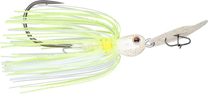 Strike King Thunder Cricket Fishing Lure, Vibrating Swim Jig, Silver Blade, 4/0 Jungle-Style Flipping Hook