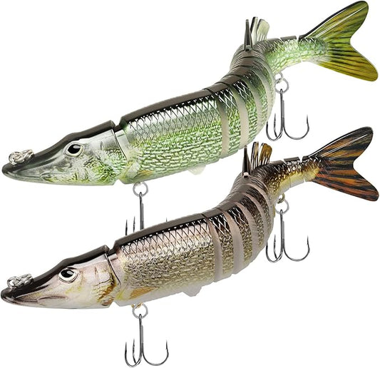 TRUSCEND Swimmax Easy Catch Fishing Lures with BKK Hooks, Wiggling, Vibrating, Rattling and Gurgling for More Bite, Heavy-Duty Dyneema Fiber Jointed Swimbaits for Bass, Trout, Walleye, Crappie, Pike