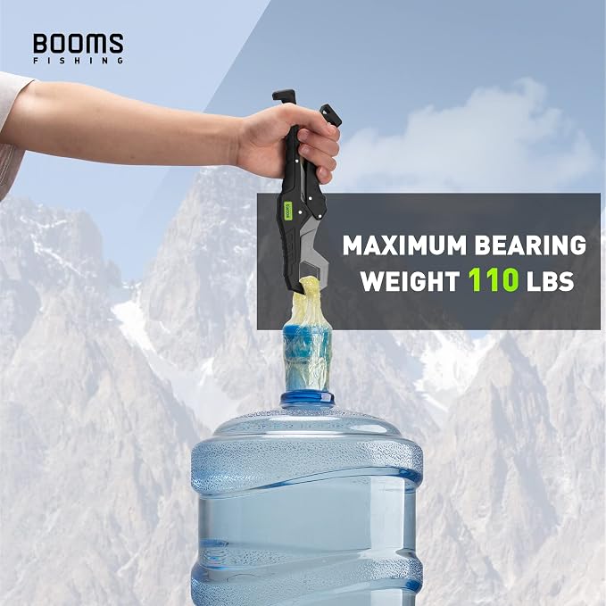 Booms Fishing G05 Lip Gripper Saltwater, 9.4" Plastic Catfish Grippers Pliers, Grabber Tool With Lanyard, Grips for Kayak Fishing Accessories, Great Holder for Caught Fish