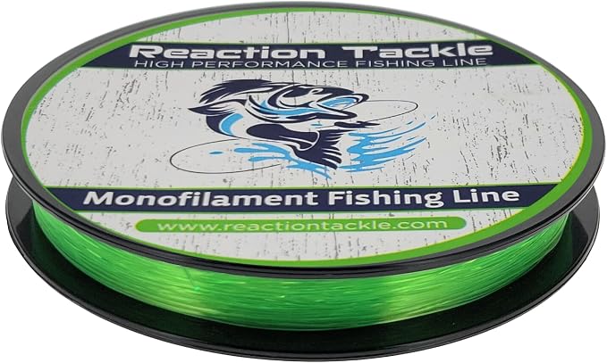 Reaction Tackle Monofilament Fishing Line - Premium Nylon Mono Line, Strong & Abrasion-Resistant, Low Memory for Smooth Long Casts - Freshwater & Saltwater