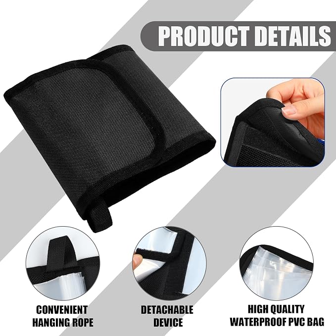 2 Pack Fishing Tackle Binder 20 Pockets Fly Fishing Leader Tippet Line Wallet Leader Organizer Case Lure Storage Bag for Pre-tied Rigs, Leaders, Soft Baits and Lines(Black)