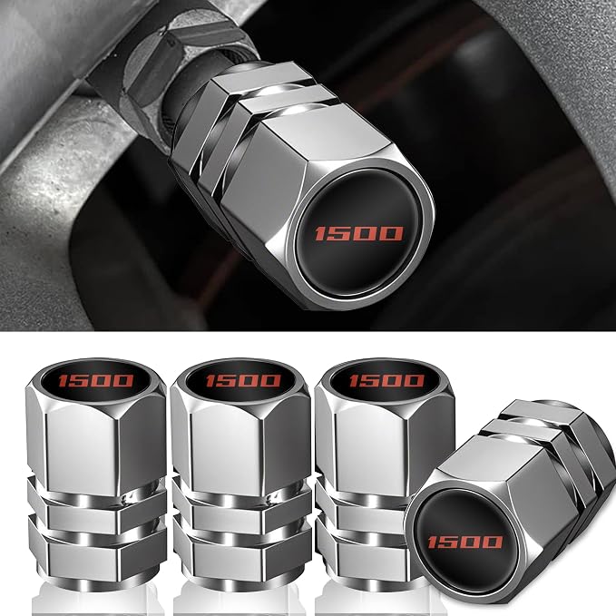 Aluminum 4pcs Tire Valve Cap Cover Set Compatible with Ram 1500 Tire Valve Stem caps fiit for Ram 1500 Car Accessories Decor. (Silver-for-1500)