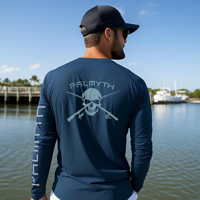 Palmyth Fishing Shirts for Men Long Sleeve UPF 50+ T Shirt Sun Protection Tee