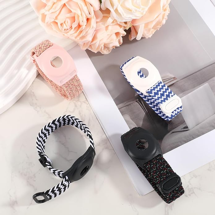 PEUTIER 4pcs Holder for Princess Cruise Medallion, Adjustable Braided Wristband Bracelet for Princess Medallion Holder Accessories Comfortable & Breathable Watch Band fit Men Women
