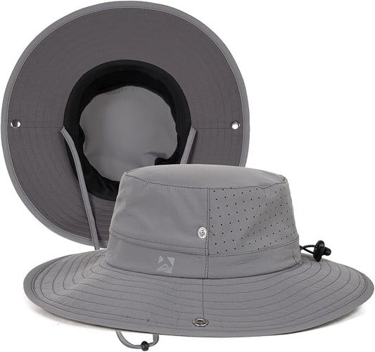 TOP-EX UVCoolix™ Cooling Sun Hat for Men Women UPF 50 Wide Brim Bucket Hat for Hiking, Fishing & Big Head - Cools Up 2 Hours