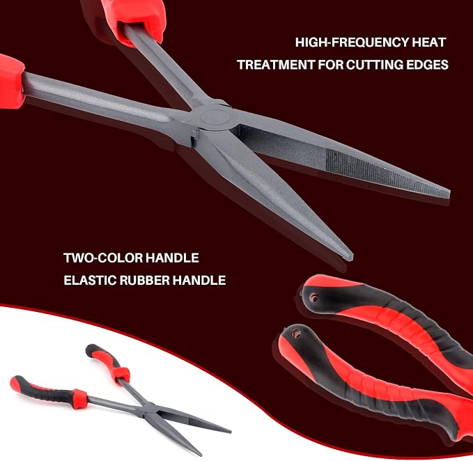 Hikary Long Nose Fishing Pliers, Stainless Steel Hook Remover Braid Cutter Rustproof Multi-Tool Fishing Gripper for Freshwater Saltwater