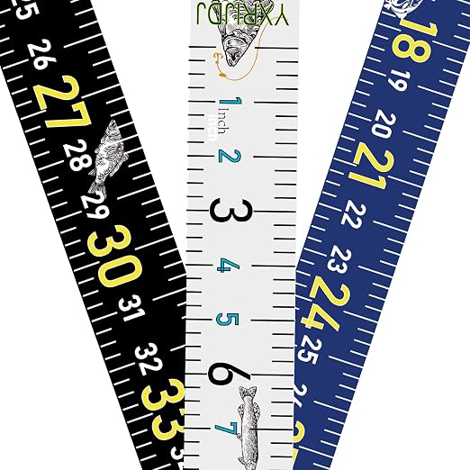 Fishing Ruler for Boat 51" Self-Adhesive Fish Measuring Decals (3 Pack) Waterproof Self Adhesive Measuring Ruler Tape (3 Mix Colors)