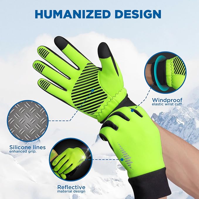 SIMARI Winter Gloves for Women Men - Cold Weather Thermal Touch Screen Ski Snow Glove Liners, Non-Slip Palm & Warm Fleece Lined, for Running Cycling Driving Hiking Walking Sports Outdoor Texting Work