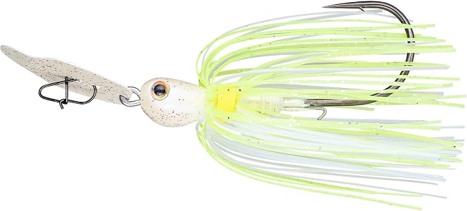 Strike King Thunder Cricket Fishing Lure, Vibrating Swim Jig, Silver Blade, 4/0 Jungle-Style Flipping Hook
