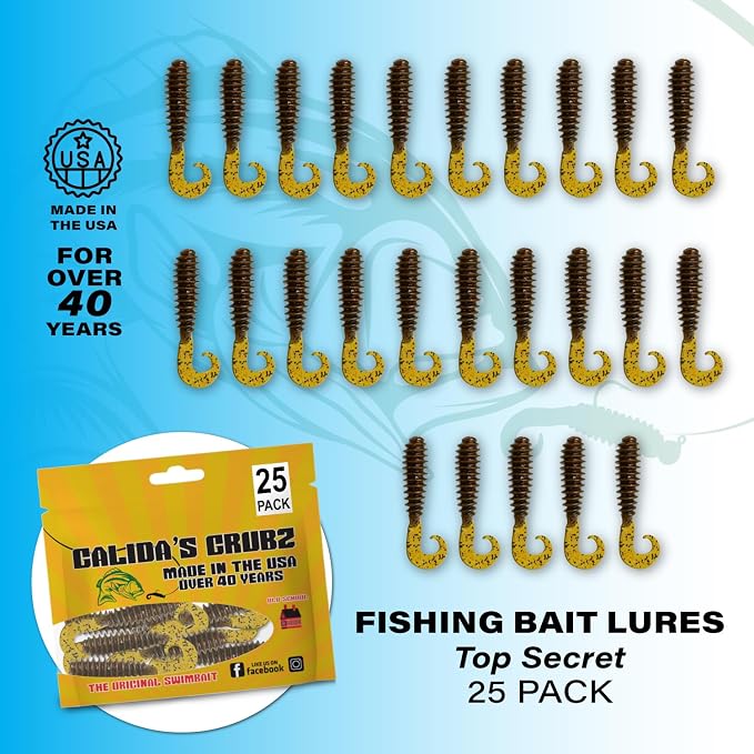 Galida's Grubz Soft Plastic Fish Bait Lures for Fishing | Fishing Bait Lure with Deep Ribs | Great for Beginners and Advanced Fishermen
