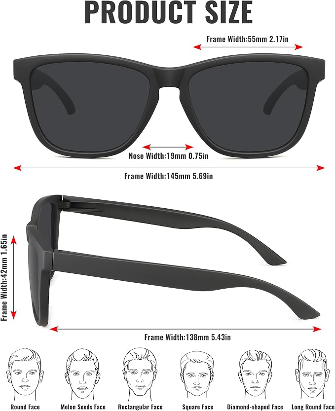 MEETSUN Polarized Sunglasses for Men,Sun Glasses with UV Protection for Driving Fishing