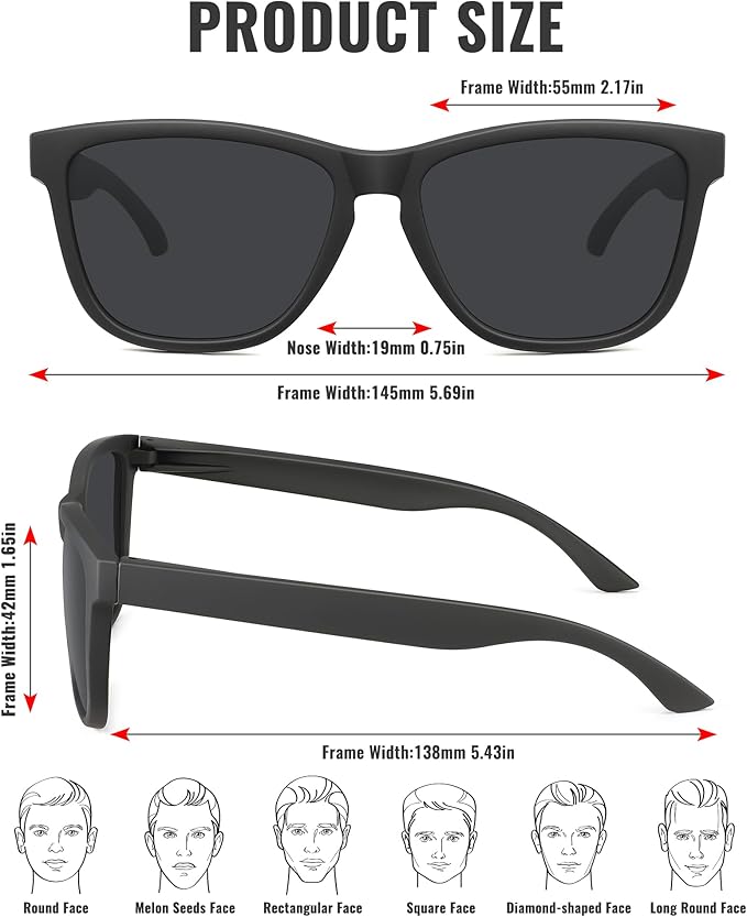 MEETSUN Polarized Sunglasses for Men,Sun Glasses with UV Protection for Driving Fishing