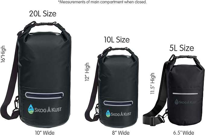 Skog Å Kust DrySak Roll Top Waterproof Bag, 5, 10 & 20 Liter