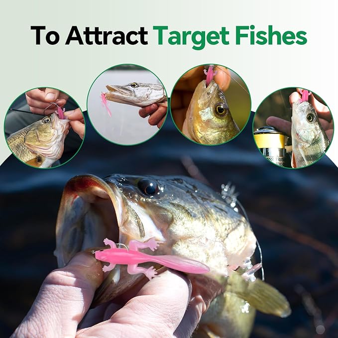 Clearance Bionics-Designed Durable Soft Plastic Fishing Lures Kit with Bonus Accessories, 3/4/5/6 Inch, 9-Type Lifelike Swimbaits in One Gear Set Included Tackle Box for Bass