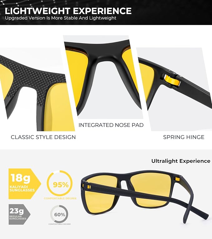KALIYADI Mens Sun-Glasses Polarized Sunglasses-Men: Classic Sunglasses with Ultraviolet Protection for Driving Fishing Golf