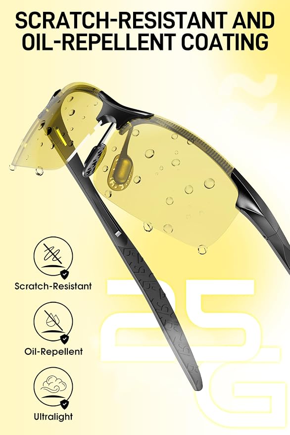 SIPLION Polarized Sunglasses Men Sports: UV Protection Ultra Light Al-Mg Metal Frame Ideal For Driving Fishing Running Golf