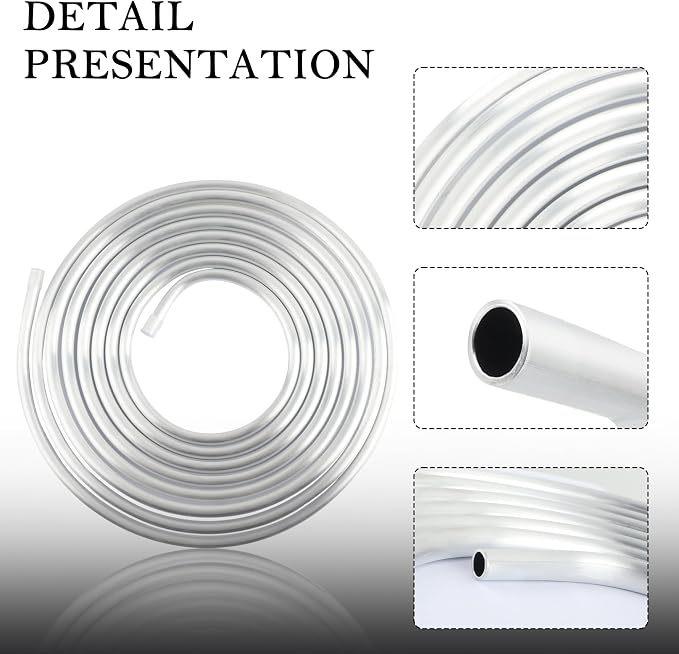 OD 5/16" Fuel Line Aluminum Tubing,16Ft 5/16" Steel Fuel Line for Hard Metal Fuels Lines/Gas Lines Replacement,Cuttable Car Accessories for Fuel/Transmission Systems (5/16" OD - 16FT)