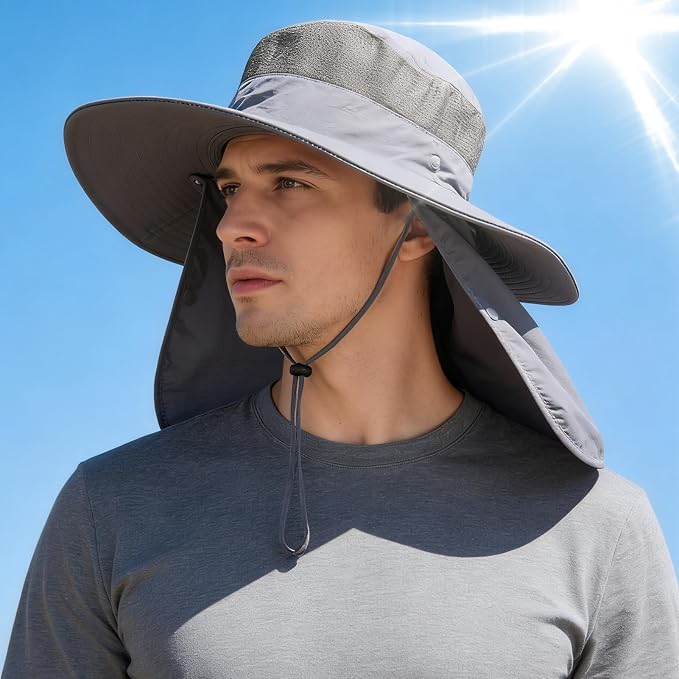4 Pack Sun Hats for Men Women UPF 50+ Wide Brim Fishing Bucket Hat Summer Outdoor UV Protection Adjustable Neck Flap