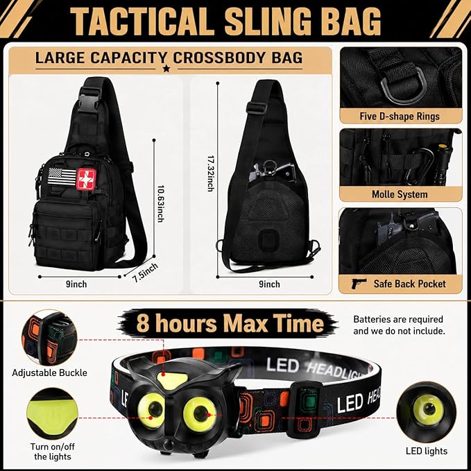 Survival Kit, 294 Pcs Survival Gear First Aid Kit with Molle System Compatible Bag and Emergency Tent, Emergency Kit for Earthquake, Outdoor Adventure, Hiking, Hunting, Gifts for Men Women