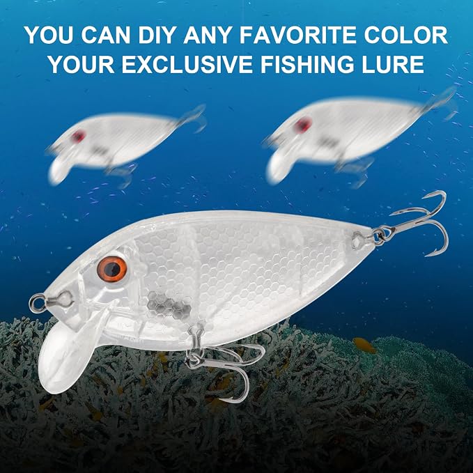 10pcs/20pcs Fishing Blanks Lures Kit Fishing Topwater Unpainted Swimbait Unpainted Crankbaits Hard Baits DIY Lure for Bass Salmon Trout Saltwater and Freshwater