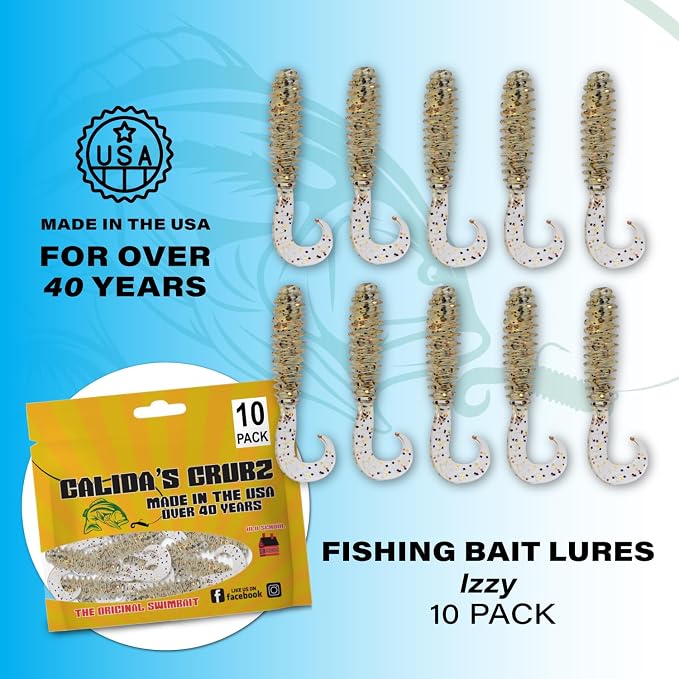 Galida's Grubz Soft Plastic Fish Bait Lures for Fishing | Fishing Bait Lure with Deep Ribs | Great for Beginners and Advanced Fishermen