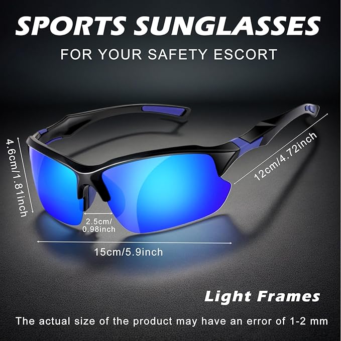 4 PACK Polarized Sport Sunglasses for Women Men UV Protection,Running Cycling Fishing Sunglasses Outdoor