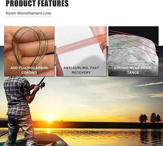 Nylon Fishing Line 200/500/1000M Monofilament Nylon Fishing Strong Tension Wire Fishing Line 4 Colors 5-35LB for Fishing/Hanging/Craft