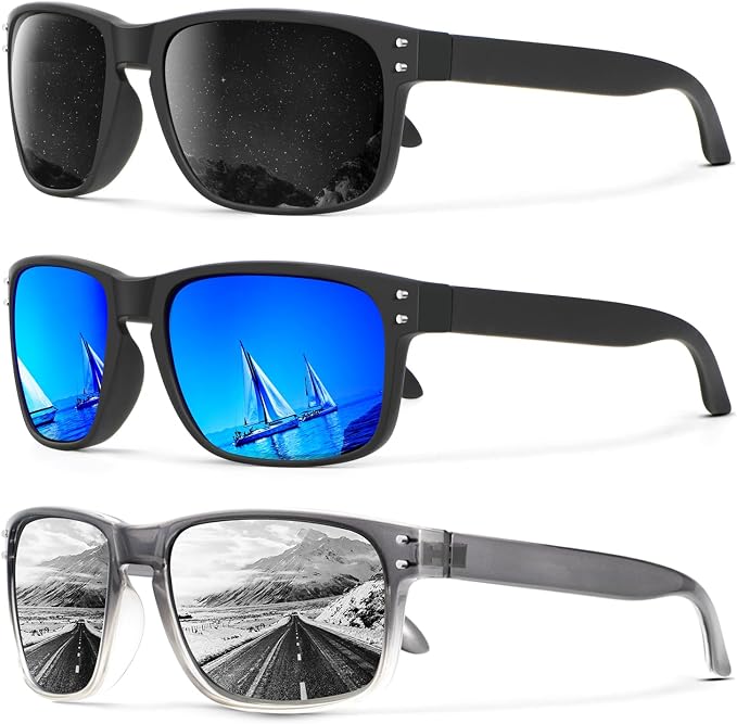 KALIYADI Polarized Sunglasses for Men and Women Vintage Style Sun Glasses for Fishing Running Driving with UV Protection