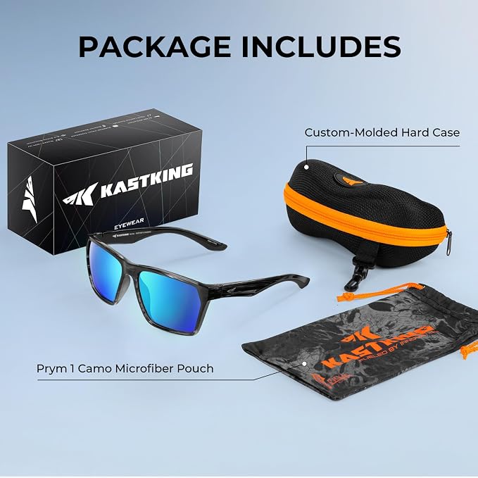KastKing Beartrap Polarized Sports Fishing Sunglasses, With PuriVex Protective Lens Coating, Square Frame Design, Men Women