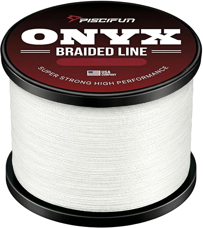 Piscifun Onyx Braided Fishing Line, Superline Abrasion Resistant Braided Lines, Zero Stretch Super Strong, Low Memory, Fast Water Cutting PE Fishing Lines, 6lb-150lb